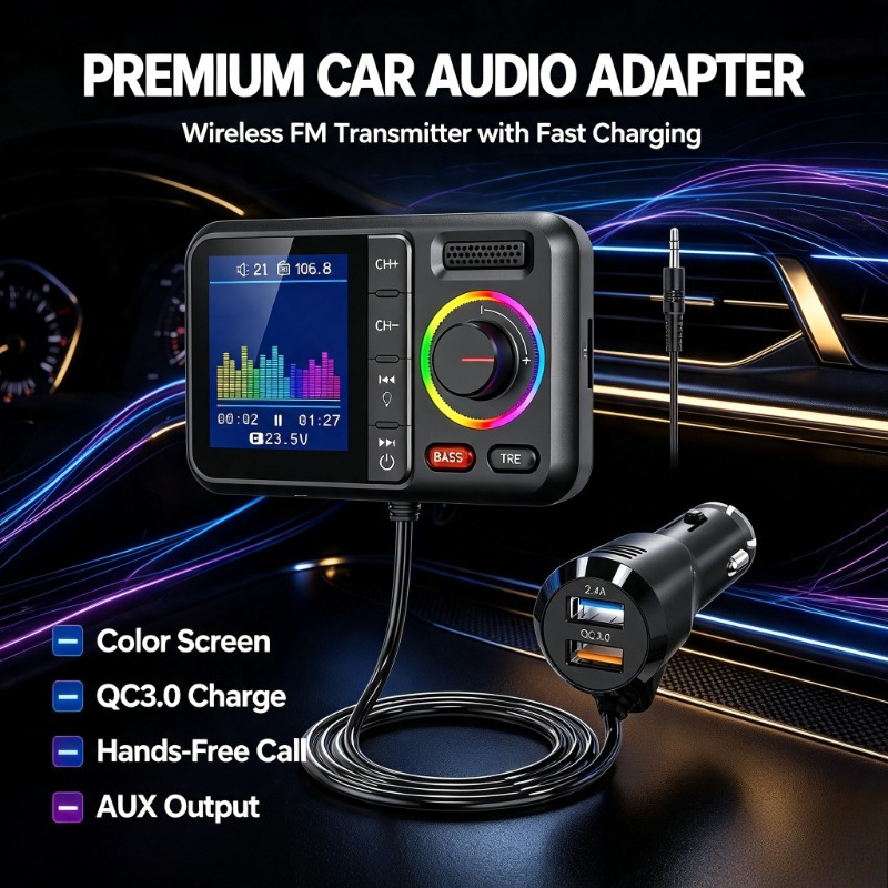 차량용 무선 오디오 어댑터, 일상 통근용 QC3.0 A - Audio Music Track 리뷰 및 가격