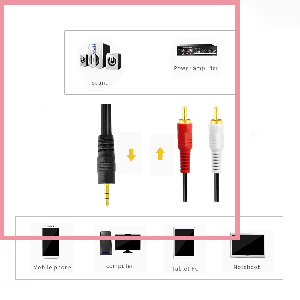 3.5mm 스테레오 남성 플러그 - 2 RCA 잭 오디 - Audio And Music Splitter 리뷰 및 가격