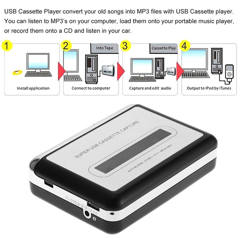 M52K-USB 카세트테이프 플레이어 MP3 변환기,  - Audio Music File 리뷰 및 가격